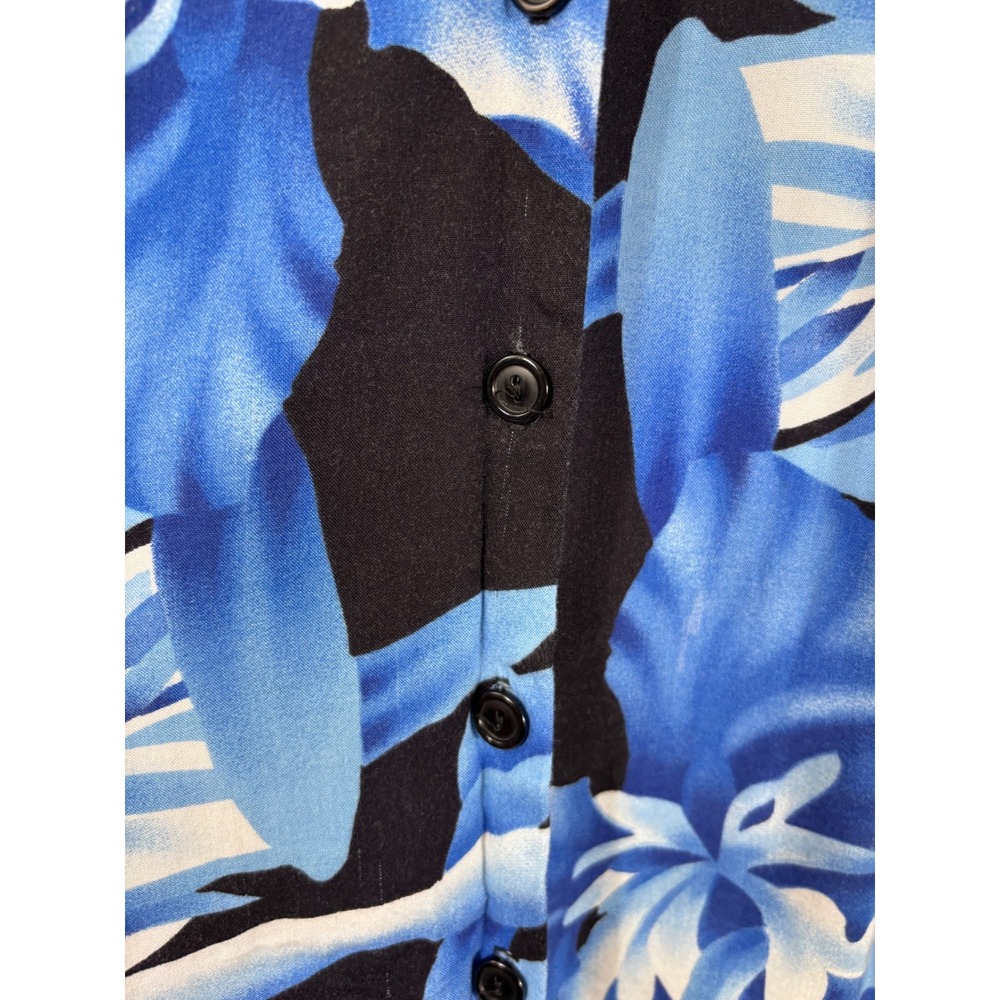 Stoplight California Button Up Shirt Large Blue Vintage Floral Hawaiian 80s - Picture 4 of 12
